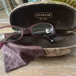 Coach Maroon Glasses with Case